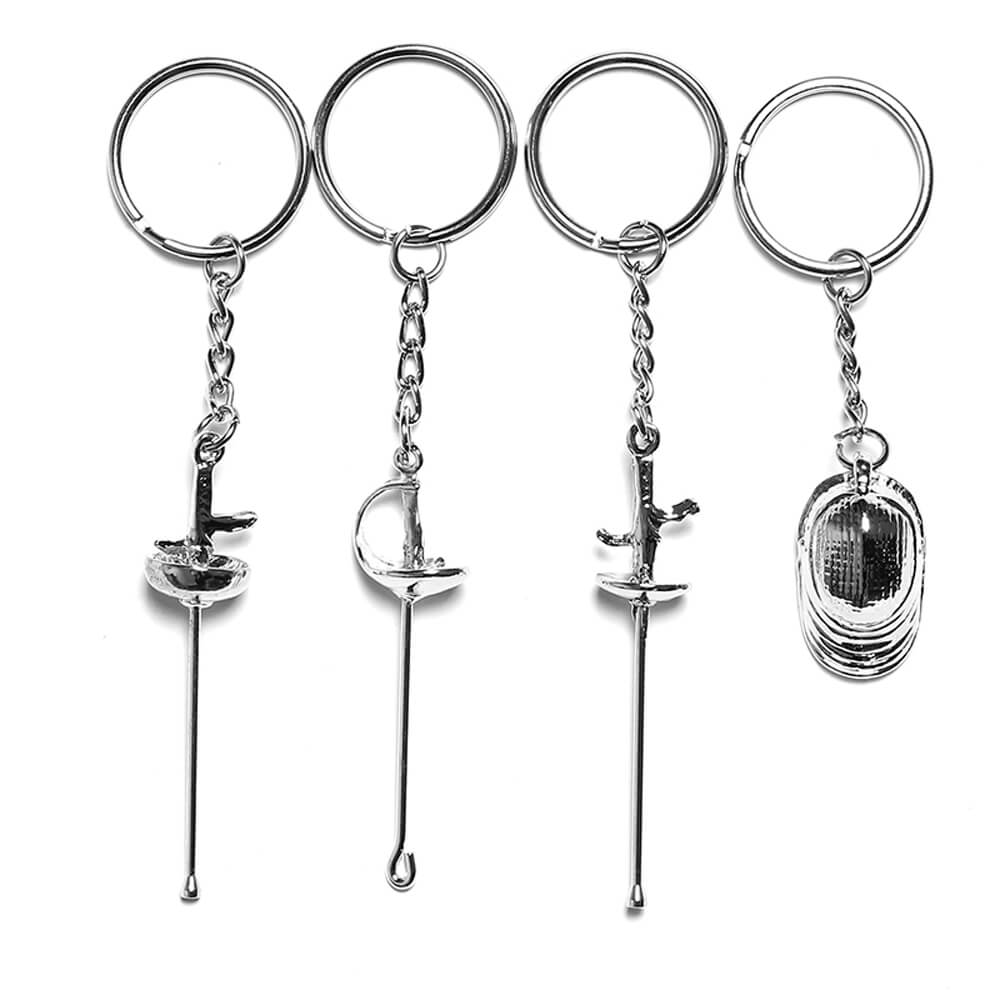 LEONARK Fencing Keychain Souvenir Present for Fencing Sport Fans Gifts for Fencer (Silver)