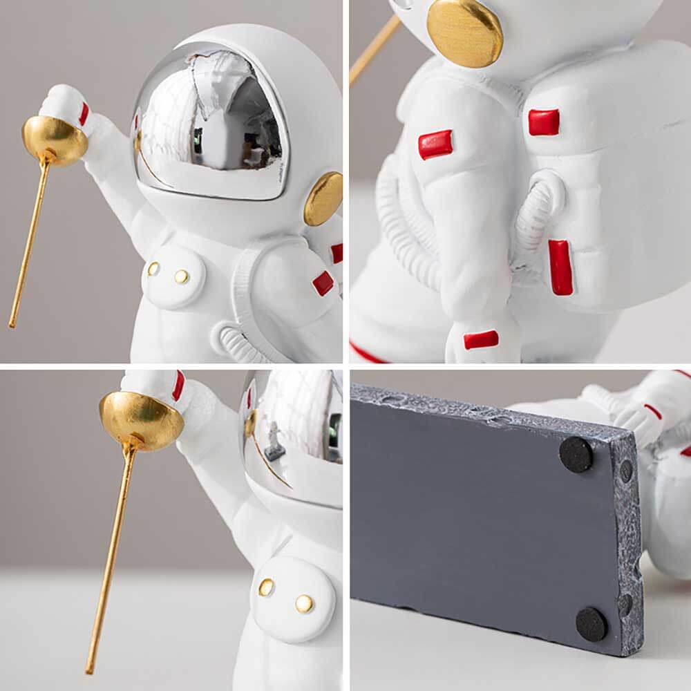 LEONARK Fencing Astronaut Statue Spaceman Figurine - Souvenir Present Collection Gift for Fencers (Attack)