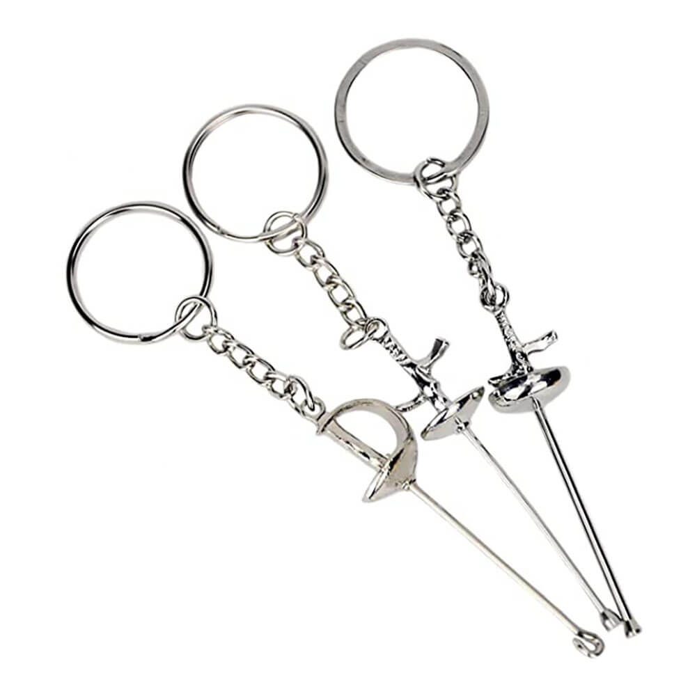 LEONARK Fencing Keychain Souvenir Present for Fencing Sport Fans Gifts for Fencer (Silver)