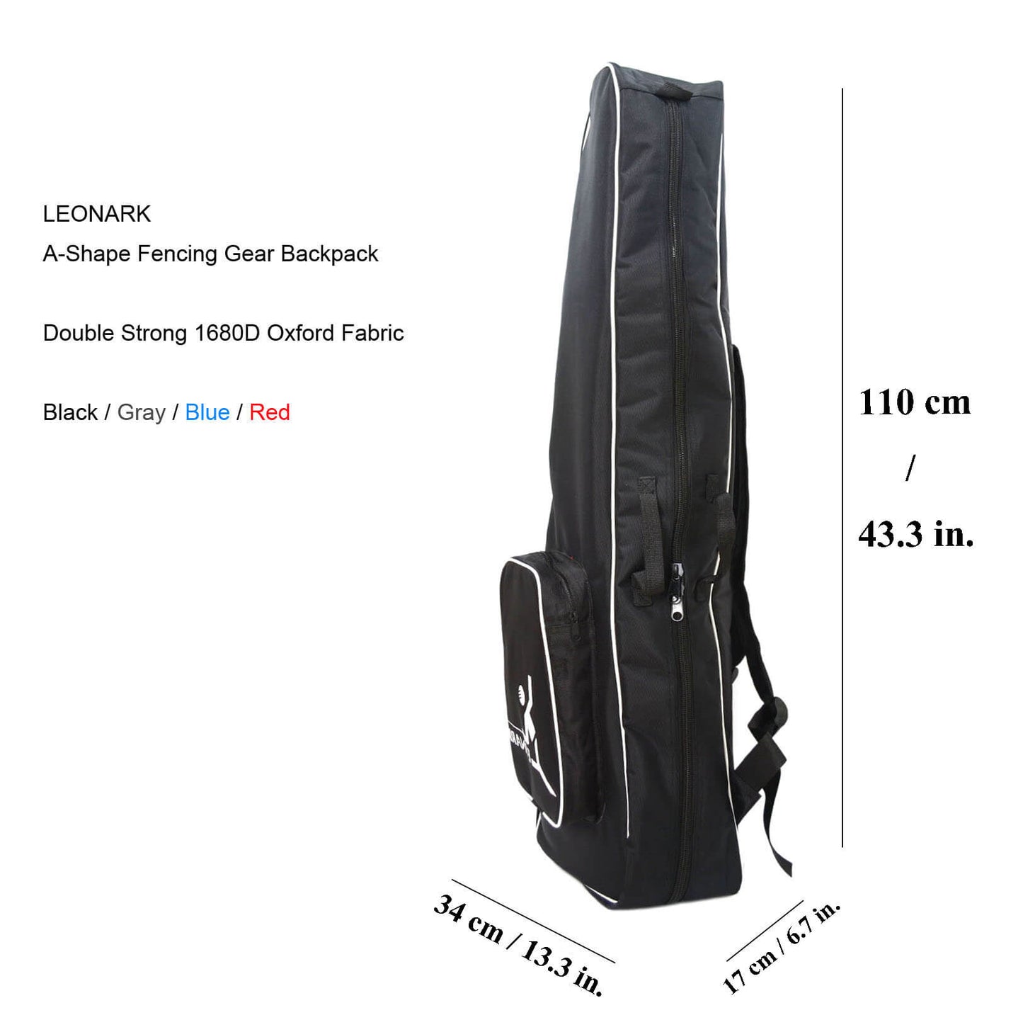 LEONARK Fencing Storage Bag Portable Backpack for Epee Saber and Foil Equipment (Black)