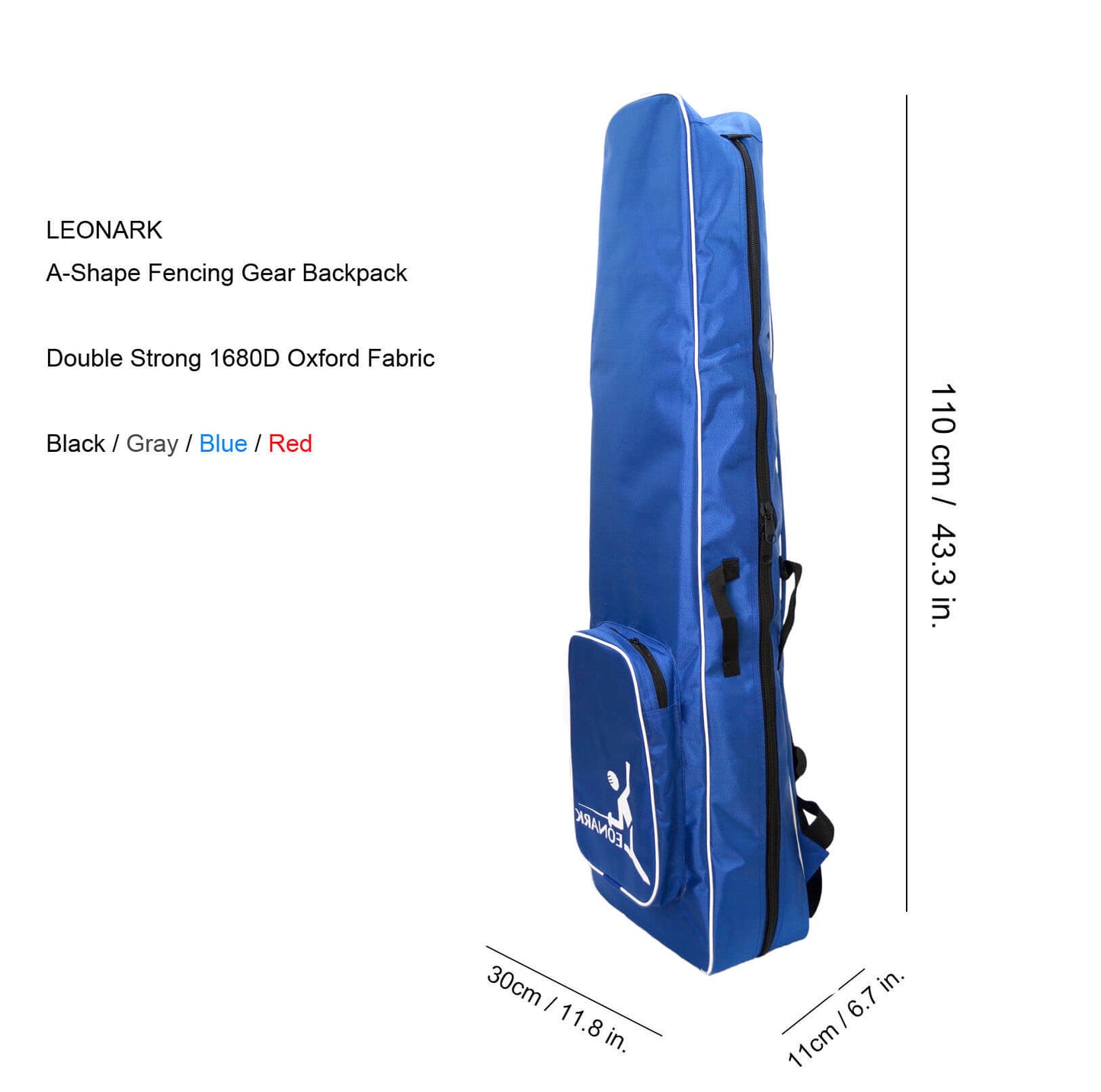 LEONARK Fencing Storage Bag Portable Backpack for Epee Saber and Foil Equipment (Blue)
