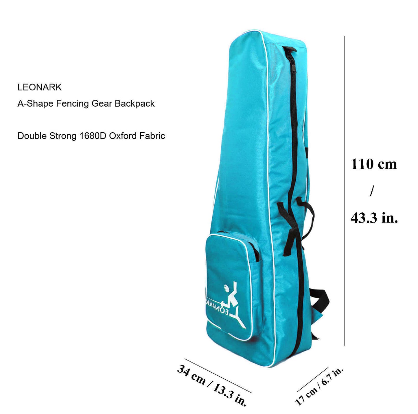 LEONARK Fencing Storage Bag Portable Backpack for Epee Saber and Foil Equipment (Lake Blue)