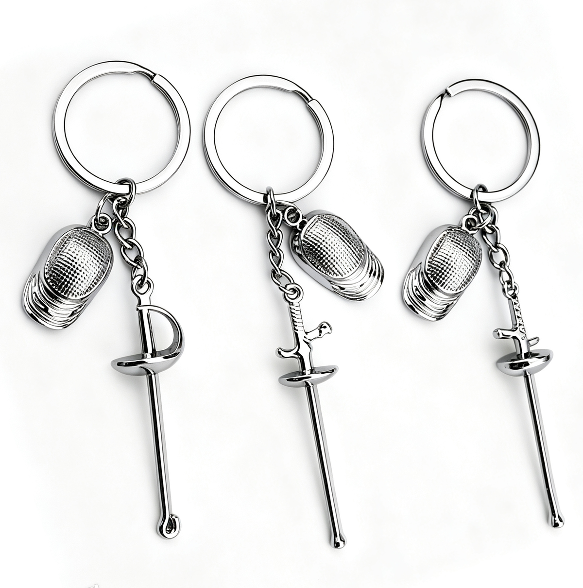LEONARK Fencing Keychain Souvenir Present for Fencing Sport Fans Gifts for Fencer (Silver)