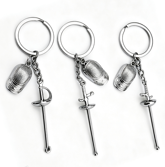 LEONARK Fencing Keychain Souvenir Present for Fencing Sport Fans Gifts for Fencer (Silver)