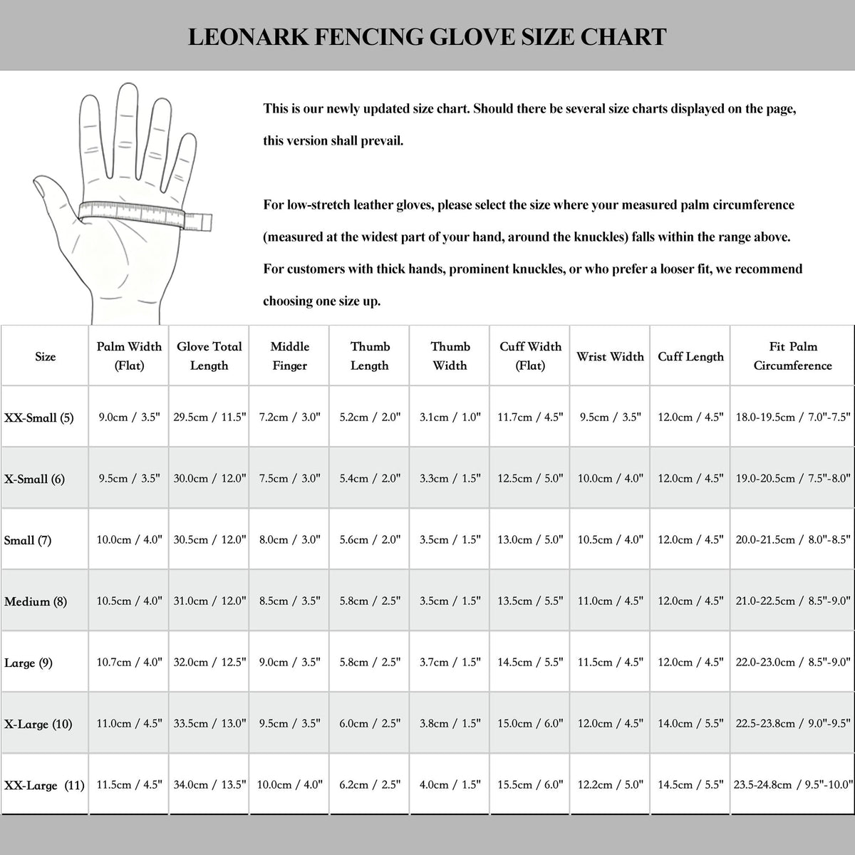 LEONARK Leather Fencing Gloves for Foil Epee and Saber