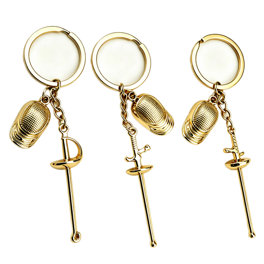 LEONARK Fencing Keychain Souvenir Present for Fencing Sport Fans Gifts for Fencer (Gold)
