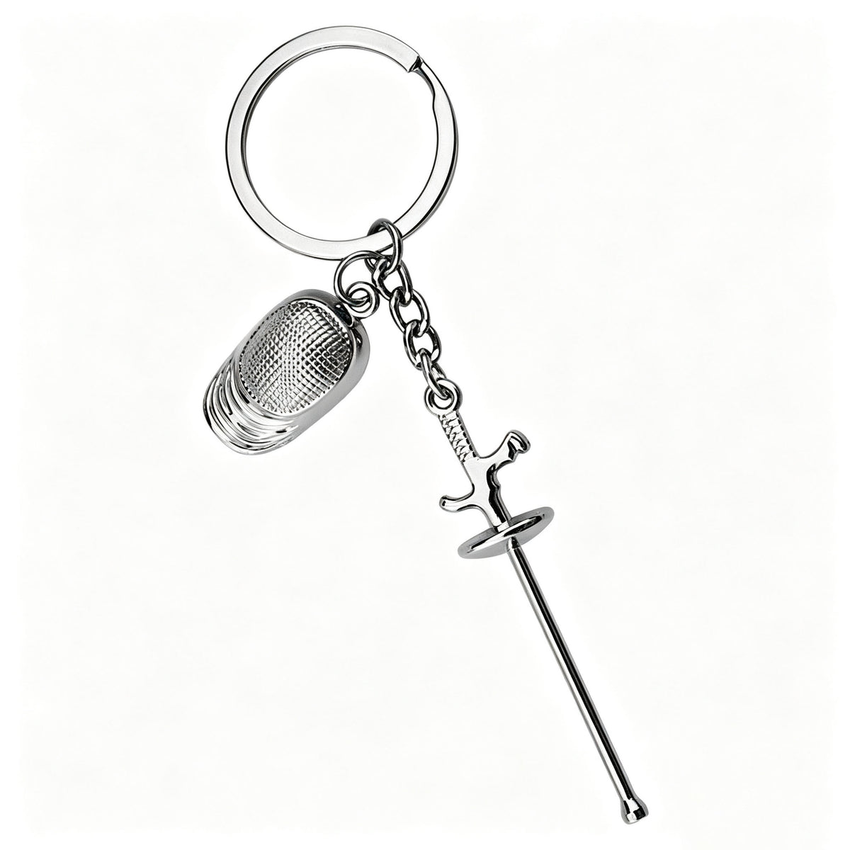 LEONARK Fencing Keychain Souvenir Present for Fencing Sport Fans Gifts for Fencer (Silver)