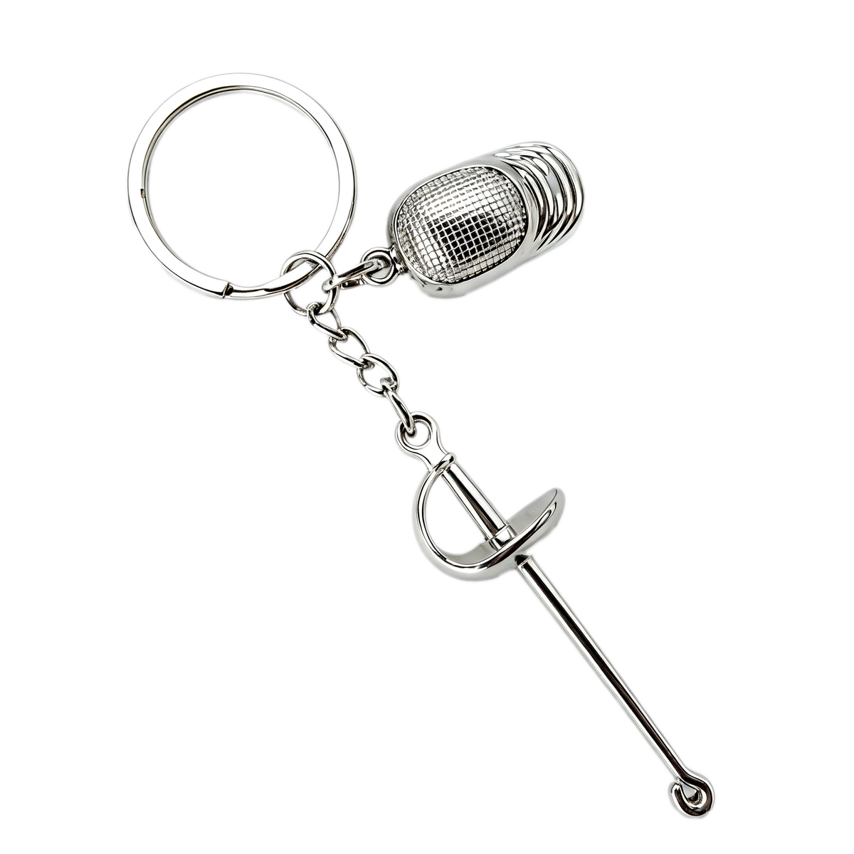 LEONARK Fencing Keychain Souvenir Present for Fencing Sport Fans Gifts for Fencer (Silver)
