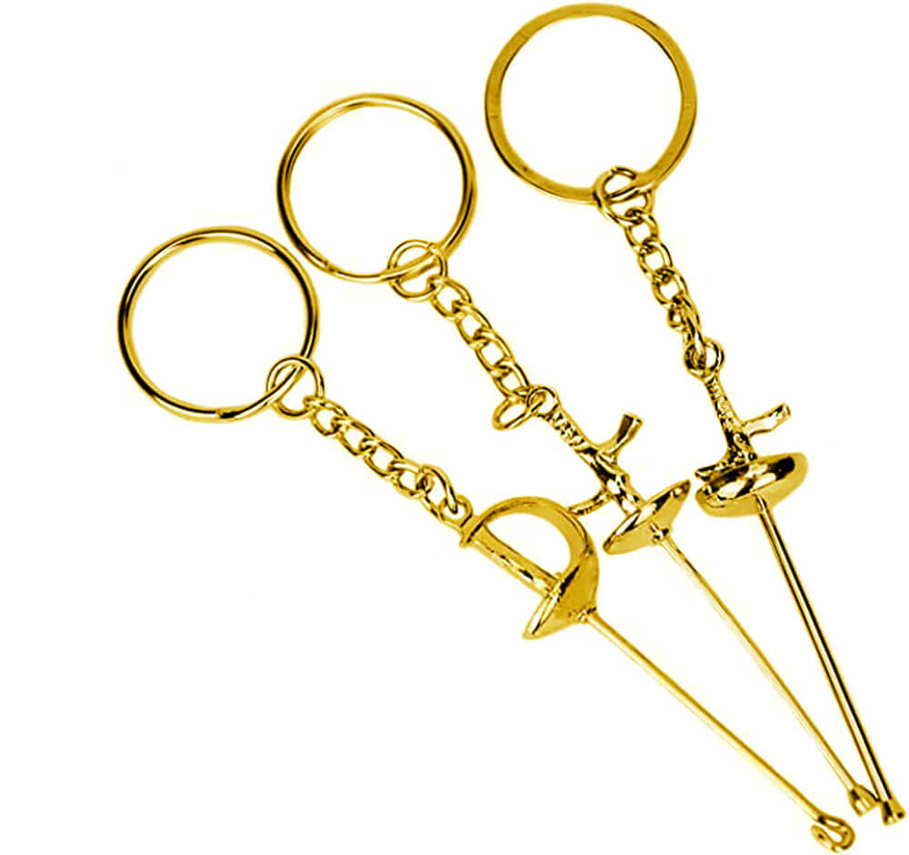 LEONARK Fencing Keychain Souvenir Present for Fencing Sport Fans Gifts for Fencer (Gold)