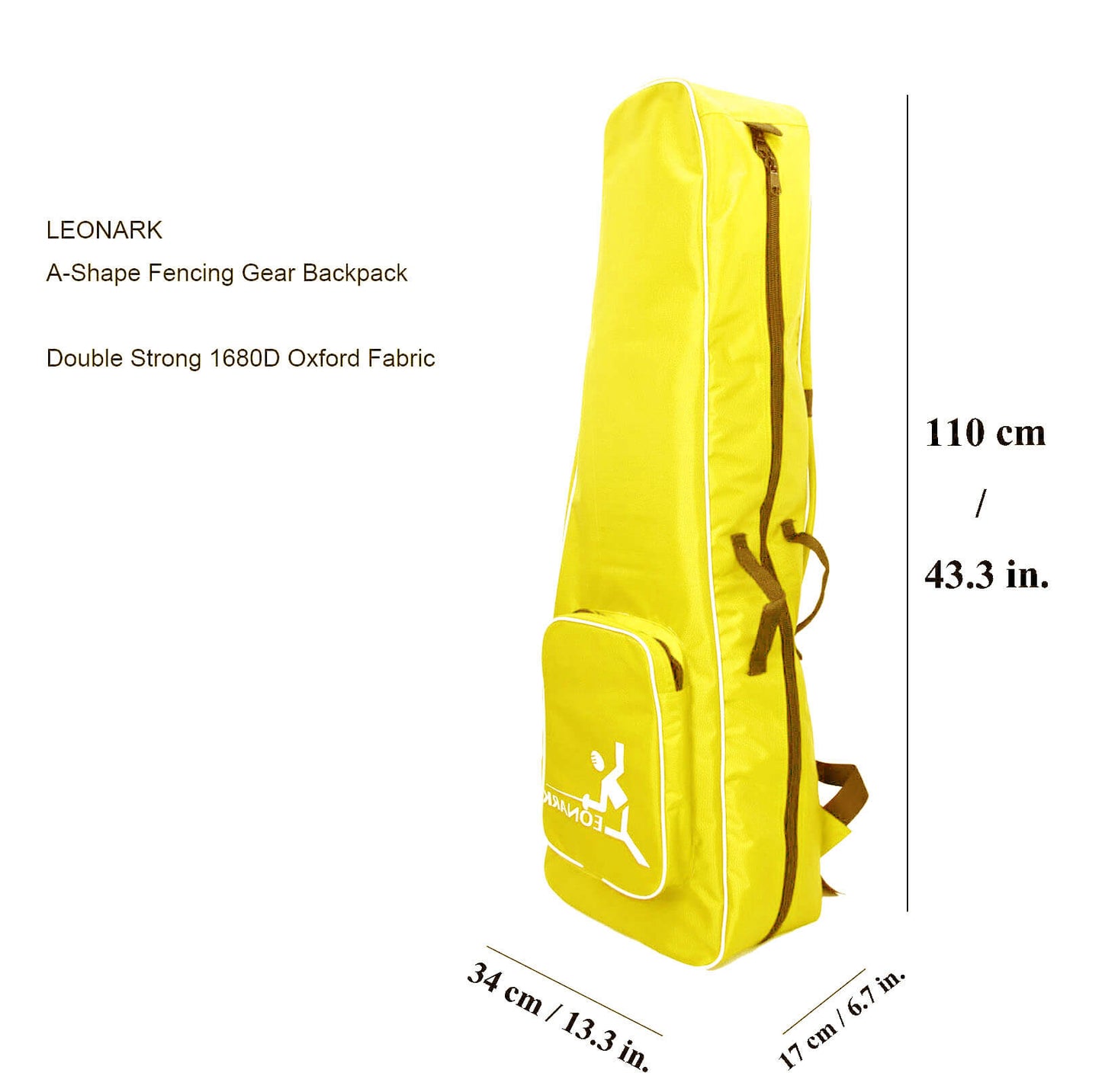 LEONARK Fencing Storage Bag Portable Backpack for Epee Saber and Foil Equipment (Yellow)